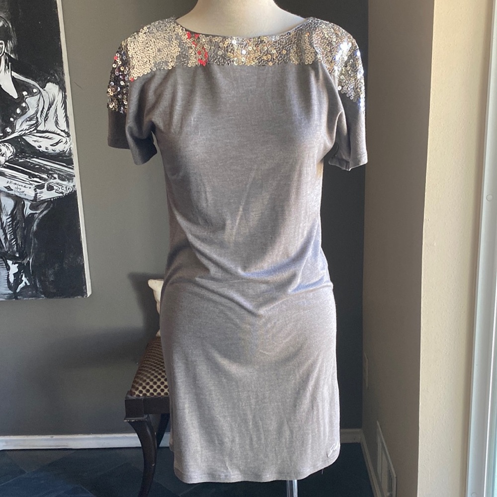 Juicy Couture grey sequin glitter dress.